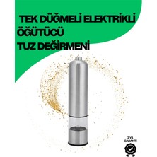 Mey Ithalat® Şeffaf Hazneli Elektrikli Tuz Karabiber Öğütücü Pilli Taşınabilir Mutfak Aleti