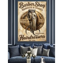 Tablomega Barber Shop Karizmatik Berber Posteri Dekoratif Kanvas - Mdf Ahşap Tablo