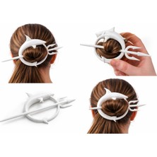 Yapı3D 💫 Köpek Balığı Tasarımlı Saç Topuzu Tokası – Sert Plastik Minimal Saç Aksesuarı – Modern Şık Topuz Sabitleyici Klips