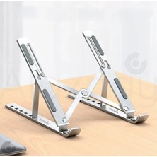 Alazpay Alüminyum Alaşımlı Metal Ayarlanabilir Taşınabilir Katlanabilir Tablet Dizüstü Laptop Standı