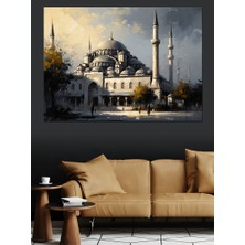 Artmeg Ay Işığında Tarihi Sultanahmet Camii Dekoratif Kanvas - Mdf Ahşap Tablo