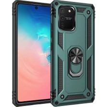 Hsc Bilişim Galaxy A91 / S10 Lite Kılıf Sofya Yüzüklü Silikon Kapak - Yeşil