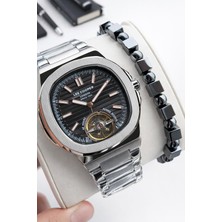 Lee Cooper Otomatik Erkek Kol Saati 50 mt Suya Dayanıklı Çelik Kordon Bileklik Hediyeli VS.BLKT.0902