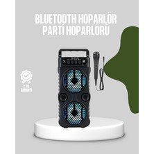 Mey Ithalat® Bluetooth Bağlantılı LED Işıklı Taşınabilir Hoparlör – 1200 Mah Şarjlı, Fm Radyolu