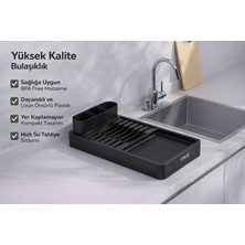 Deyhome Bulaşık Kurutma Sepeti ve Düzenleyici, Su Tahliyeli Bölme, Modern ve Pratik