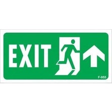 Mey Ithalat® Exit Yukarı Sağ Ok Işaretli Uyarı Levhası 17,5X25 KOD:955