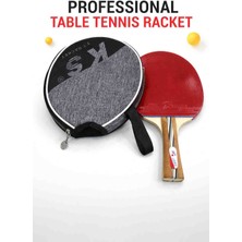 Admay Profesyonel Masa Tenisi Raketi Seti + Fermuarlı Taşıma Çantası 2 Yüzlü Pinpon Raketi