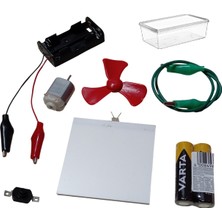 Devre Dünyası Kutulu 2 Devre Dc 3V Pil Timsah Ağız Krokodilli LED Panel Pervane Öğrenci Elektrik ve Motor Devresi Hobi Deney Seti