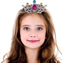 Mey Ithalat® Gümüş Renk Taraklı Model Prenses Kraliçe Tacı 2 No 12X7 cm