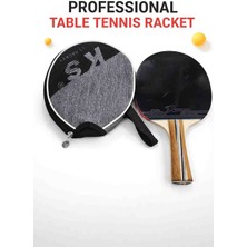 Admay Profesyonel Masa Tenisi Raketi Seti + Fermuarlı Taşıma Çantası 2 Yüzlü Pinpon Raketi