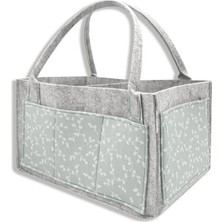 Mey Ithalat®  keçe Anne Bebek Bakım Çantası 772 Yeşil Çiçek