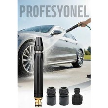 Mey Ithalat® Tazyik Arttıran Oto Yıkama Hortum Başlığı Seti | Basınçı Oto Yıkama 3 Musluk Adaptörlü Güçlü Jet