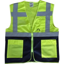 Mey Ithalat® Yönetici Ikaz Yeleği Sarı/lacivert Xxl Beden