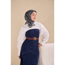 Silk Home Twill Ipek Eşarp 11506-06 Leopar, Bebe Mavi, Siyah