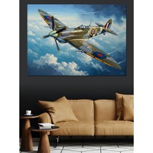 Tablomega Bulutlar Üzerinde Uçan Klasik Uçak Dekoratif Kanvas - Mdf Ahşap Tablo