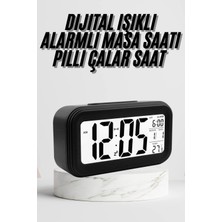 Mey Ithalat® Dijital Masa Saati Termometre Takvim LED Ekran Pilli Ev Ofis Masası