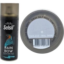 Mey Ithalat® Selsil Rainbow Akrilik Sprey Boya 200 Derece Isıya Dayanıklı Yaldız Gri