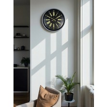 Mey Ithalat® 36 cm Gri Şık Dekoratif Duvar Saati