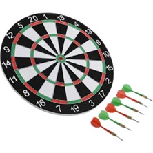 Mey Ithalat® Kaliteli Ahşap Dart Tahtası 12 Inç 4 Adet Metal Iğne Uçlu Ok