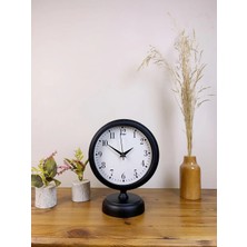 Mey Ithalat® Siyah Metal Masa Saati 25×20 cm