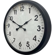 Mey Ithalat® 60 cm Siyah Metal Duvar Saati