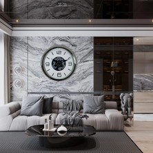 Mey Ithalat® Krom Modern 60 cm Çarklı Duvar Saati