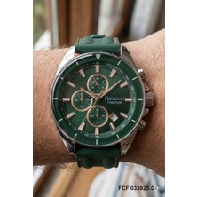 Ferrucci Spor Erkek Kol Saati | 46 mm Çelik Kasa, Yeşil Silikon Kordon, Yeşil Kadran