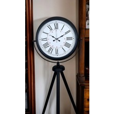 Mey Ithalat® Siyah Roma Rakamlı Lüks Tasarım Tripod Ayaklı Saat