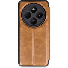 Mey Ithalat®  Xiaomi Redmi 14C Kılıf Flip Cover - Taba