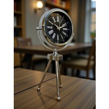 Mey Ithalat® Prime Krom Üç Ayaklı Metal Masa Saati