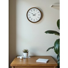 Mey Ithalat® 36 cm Roma Rakamlı Kahverengi Dekoratif Duvar Saati