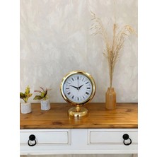 Mey Ithalat® Gold Metal Desenli Roma Rakamlı Masa Saati