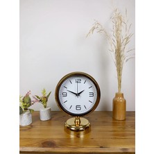 Mey Ithalat® Gold Metal Modern Masa Saati 25×20 cm