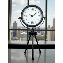Mey Ithalat® Black Elegant Metal Üç Ayaklı Masa Saati