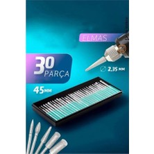 Ematcrt Mey Ithalat® 30'lu Lüks Freze Uç Takımı 45 mm Elmas Kaplama Uçlar ile Profesyonel Tırnak Bakımı