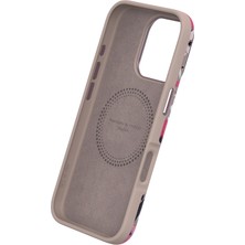 Mey Ithalat®  iPhone 15 Pro Flower Series Magsafe Kapak - Pembe