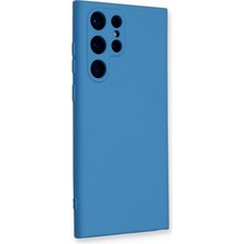 Mey Ithalat®  Samsung Galaxy S24 Ultra Kılıf Nano Içi Kadife Silikon - Mavi
