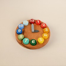 Zyt Tasarım Ahşap Saat Oyuncak Eğitici Oyuncak Saat Öğrenme