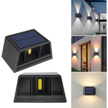 Mey Ithalat® Güneş Enerjili Çift Yönlü Duvar Ası - Bahçe ve Dış Mekan Aydınlatması