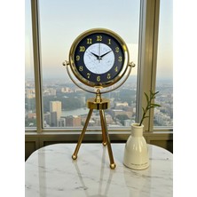 Mey Ithalat® Golden Marble Üç Ayaklı Metal Masa Saati