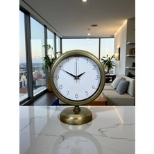 Mey Ithalat® Vintage 25 x 20 cm Sade Metal Masa Saati