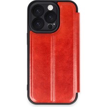 Mey Ithalat®  iPhone 16 Pro Kılıf Flip Cover - Kırmızı