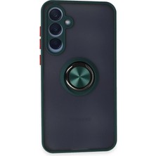 Mey Ithalat®  Samsung Galaxy A35 5g Kılıf Montreal Yüzüklü Silikon Kapak - Yeşil