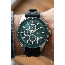 Ferrucci Erkek Kol Saati | 46 mm Çelik Kasa, Siyah Silikon Kordon, Turkuaz Kadran