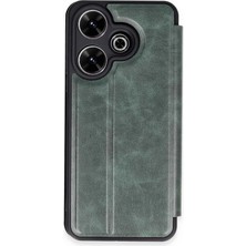 Mey Ithalat®  Xiaomi Redmi 13 4g Kılıf Flip Cover - Koyu Yeşil