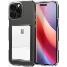 Mey Ithalat®  iPhone 16 Pro Kılıf Kart Şeffaf Silikon - Şeffaf