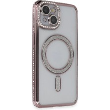 Mey Ithalat®  iPhone 13 Kılıf Joke Simli Magneticsafe Kılıf - Pembe