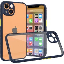 Mey Ithalat®  iPhone 13 Mini Kılıf Miami Şeffaf Silikon - Lacivert