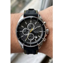 Ferrucci Spor Tasarım Erkek Kol Saati | 46 mm Çelik Kasa, Siyah Silikon Kordon, Siyah Kadran