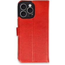 Mey Ithalat®  iPhone 16 Pro Max Kılıf Trend S Plus Kapaklı Kılıf - Kırmızı